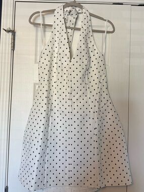 One and Only Collective White Polka Dot Halter Neck Mini Dress